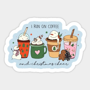 I run on coffee and Christmas cheer Sticker